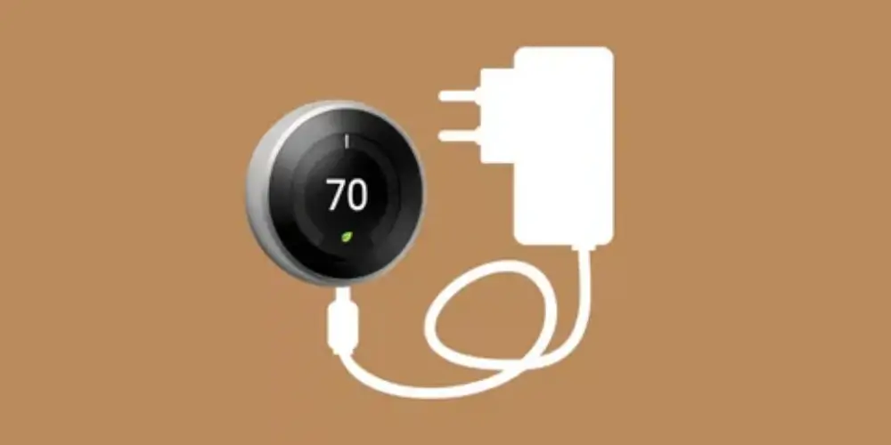 Power-connector-compatible smart thermostat for homes without a C-wire